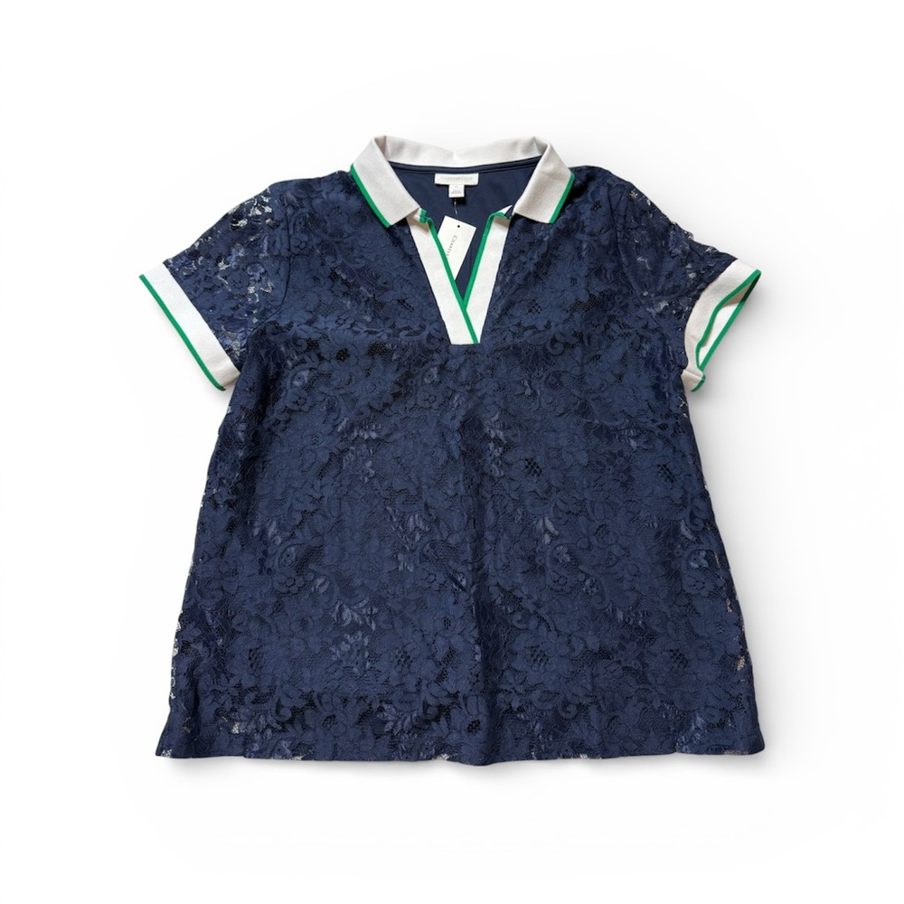 Charter Club Navy Lace Polo Shirt